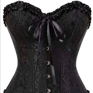 BLACK LACE UP CORSET + FREE spider web gloves-Amazon